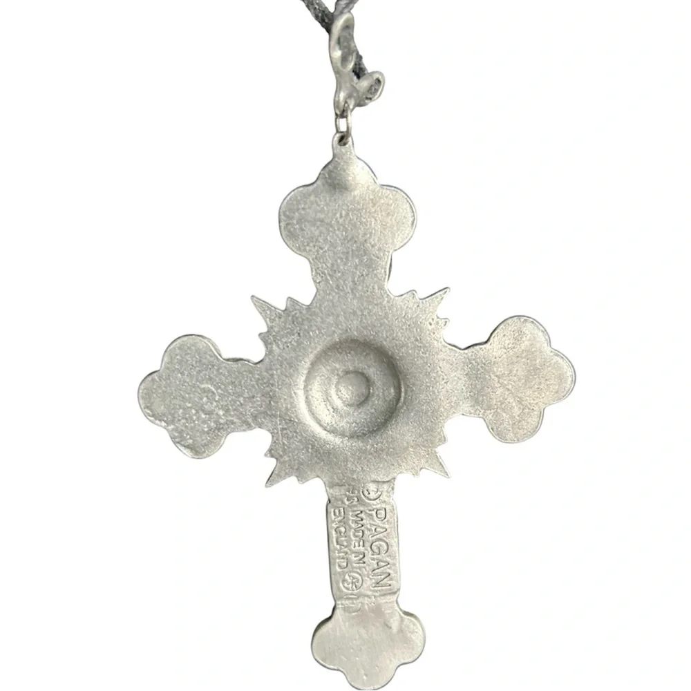 Pewter Pagan Large Cross necklace